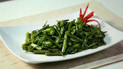 Stir-fried Water Spinach in Kampung Style