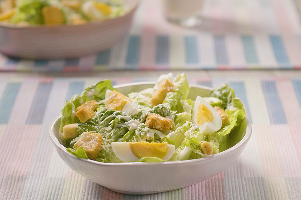 Caesar Salad With “AJI-SHIO” Dressing Sauce