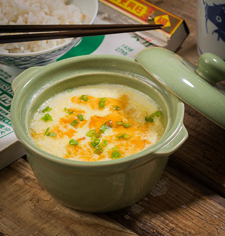 Steamed Egg with Minced Chicken